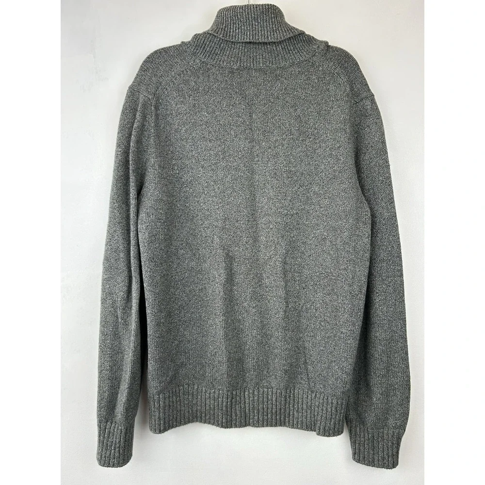 Gap Sweater Mens L Gray Shawl Collar Gray Cotton Knit Pullover Casual Classic